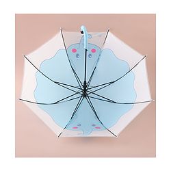 Babyhug Free Size Umbrella with Elephant Print - Light Blue