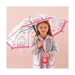 Babyhug Free Size Umbrella with Kitty Print - Fuchsia