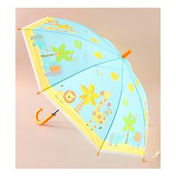 Babyhug Kids Umbrella With Jungle Safari Theme - Yellow & Blue