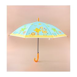 Babyhug Kids Umbrella With Jungle Safari Theme - Yellow & Blue