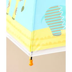Babyhug Kids Umbrella With Jungle Safari Theme - Yellow & Blue