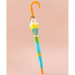 Babyhug Kids Umbrella With Jungle Safari Theme - Yellow & Blue