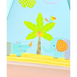 Babyhug Kids Umbrella With Jungle Safari Theme - Yellow & Blue