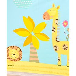 Babyhug Kids Umbrella With Jungle Safari Theme - Yellow & Blue