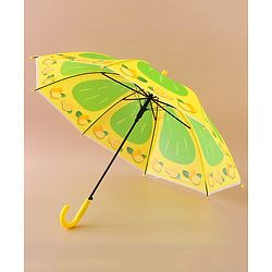 Babyhug Free Size Umbrella with Lemon Print - Green