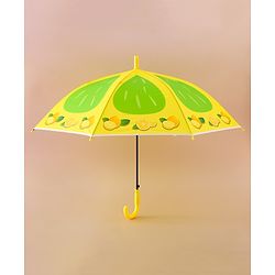 Babyhug Free Size Umbrella with Lemon Print - Green
