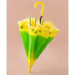 Babyhug Free Size Umbrella with Lemon Print - Green