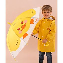 Babyhug Free Size Umbrella with Chick Print - Yellow