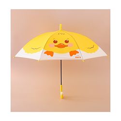 Babyhug Free Size Umbrella with Chick Print - Yellow