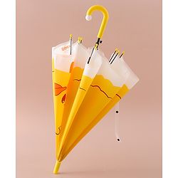 Babyhug Free Size Umbrella with Chick Print - Yellow