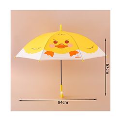 Babyhug Free Size Umbrella with Chick Print - Yellow