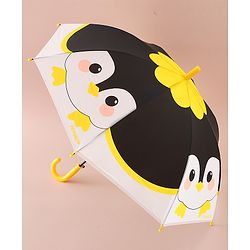 Babyhug Free Size Umbrella with Owl Print - Black & Yellow