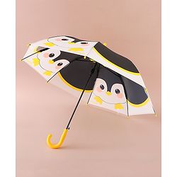 Babyhug Free Size Umbrella with Owl Print - Black & Yellow