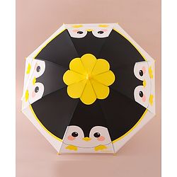 Babyhug Free Size Umbrella with Owl Print - Black & Yellow