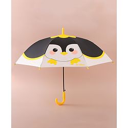 Babyhug Free Size Umbrella with Owl Print - Black & Yellow