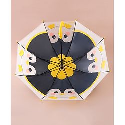Babyhug Free Size Umbrella with Owl Print - Black & Yellow
