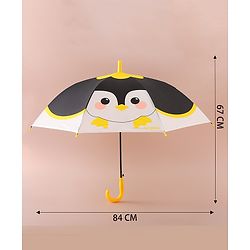 Babyhug Free Size Umbrella with Owl Print - Black & Yellow