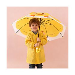 Babyhug Free Size Umbrella with Duck Print - Yellow