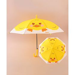 Babyhug Free Size Umbrella with Duck Print - Yellow