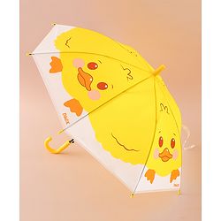 Babyhug Free Size Umbrella with Duck Print - Yellow