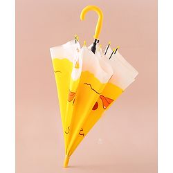 Babyhug Free Size Umbrella with Duck Print - Yellow