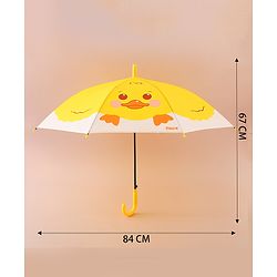 Babyhug Free Size Umbrella with Duck Print - Yellow