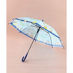 Babyhug Free Size Umbrella with Animal Print - Blue
