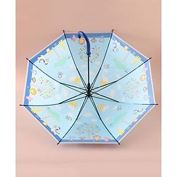 Babyhug Free Size Umbrella with Animal Print - Blue
