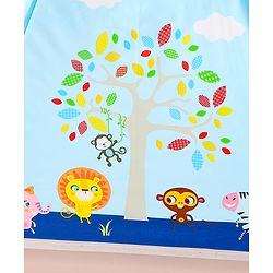 Babyhug Free Size Umbrella with Animal Print - Blue