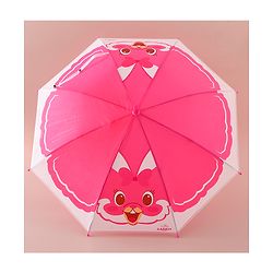Babyhug Free Size Umbrella with Bunny Print - Fuchsia