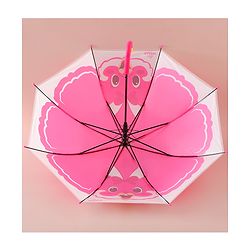 Babyhug Free Size Umbrella with Bunny Print - Fuchsia