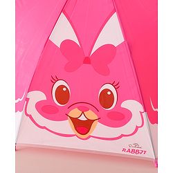 Babyhug Free Size Umbrella with Bunny Print - Fuchsia