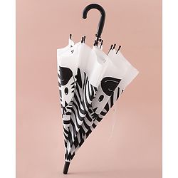Babyhug Free Size Umbrella with Zebra Print - Back & White