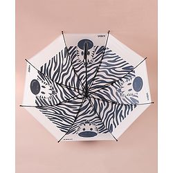 Babyhug Free Size Umbrella with Zebra Print - Back & White