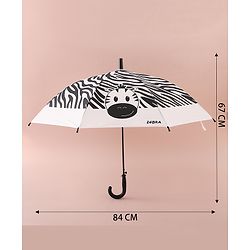 Babyhug Free Size Umbrella with Zebra Print - Back & White