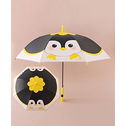 Babyhug Free Size Umbrella with Penguin Print - Black