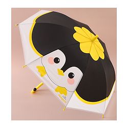 Babyhug Free Size Umbrella with Penguin Print - Black