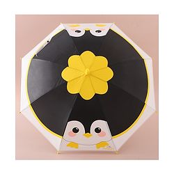 Babyhug Free Size Umbrella with Penguin Print - Black