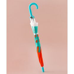 Babyhug Free Size Umbrella with Owl Print - Green & Orange