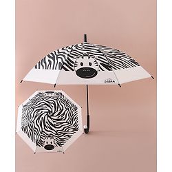 Babyhug Free Size Umbrella with Zebra Print - Black & White
