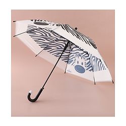 Babyhug Free Size Umbrella with Zebra Print - Black & White