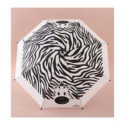 Babyhug Free Size Umbrella with Zebra Print - Black & White