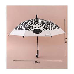 Babyhug Free Size Umbrella with Zebra Print - Black & White