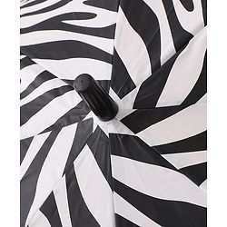 Babyhug Free Size Umbrella with Zebra Print - Black & White