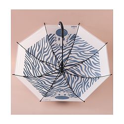 Babyhug Free Size Umbrella with Zebra Print - Black & White