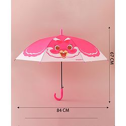 Babyhug Free Size Umbrella with Rabbit Print - Pink