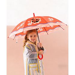 Babyhug Free Size Umbrella with Ladybug  Print - Orange