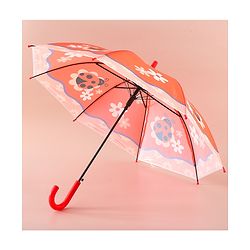 Babyhug Free Size Umbrella with Ladybug  Print - Orange