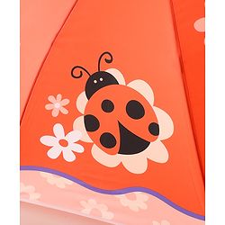 Babyhug Free Size Umbrella with Ladybug  Print - Orange