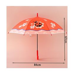 Babyhug Free Size Umbrella with Ladybug  Print - Orange